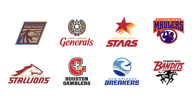 Die acht Teams, die 2022 in der USFL antreten werden.
