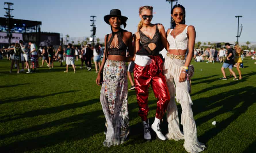 Die Models Jasmine Tookes, Romeo Strayed und Lais Ribeiro beim Coachella 2018