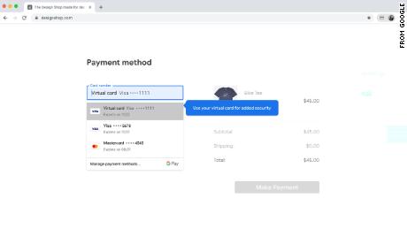 Virtuelle Google Cards verbergen die Kreditkarteninformationen der Nutzer beim Online-Shopping. 