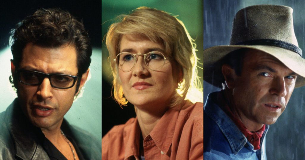 Laura Dern, Jeff Goldblum und Sam Neill in ihrem "Jurassic"-Interview