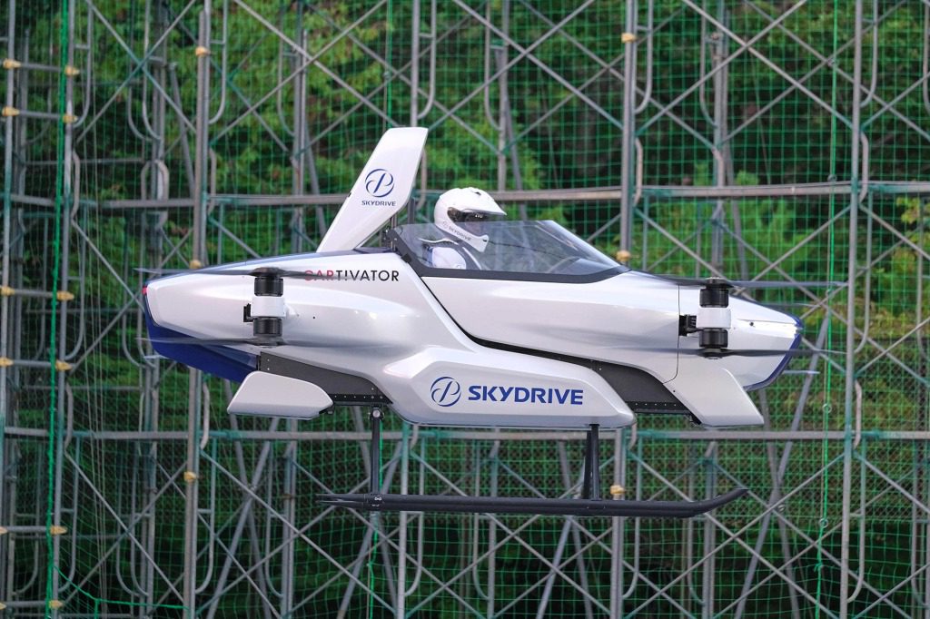 Ein Prototyp eines fliegenden Autos, der im September 2020 von einem japanischen Unternehmen getestet wurde.
