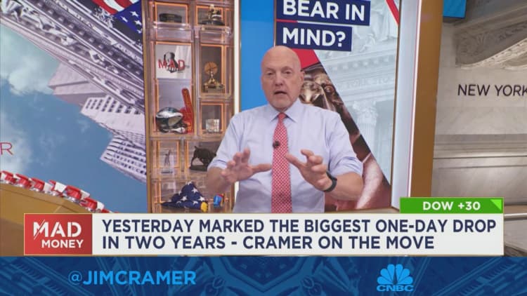 Sehen Sie, wie Jim Cramer seine Gedanken zu stillen Bärenmärkten äußert