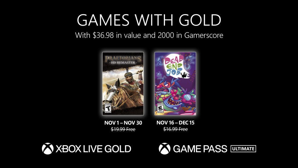 Kostenlose Xbox Live Gold-Spiele für November 2022 angekündigt