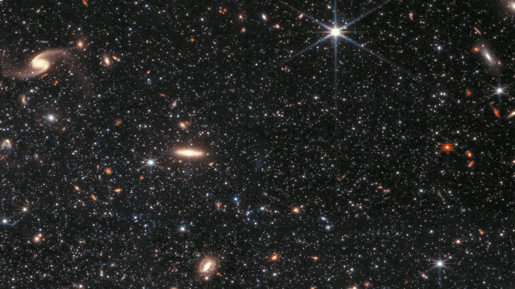 stars and galaxies against black background